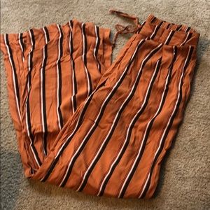 Orange & Black Wide Leg Pants